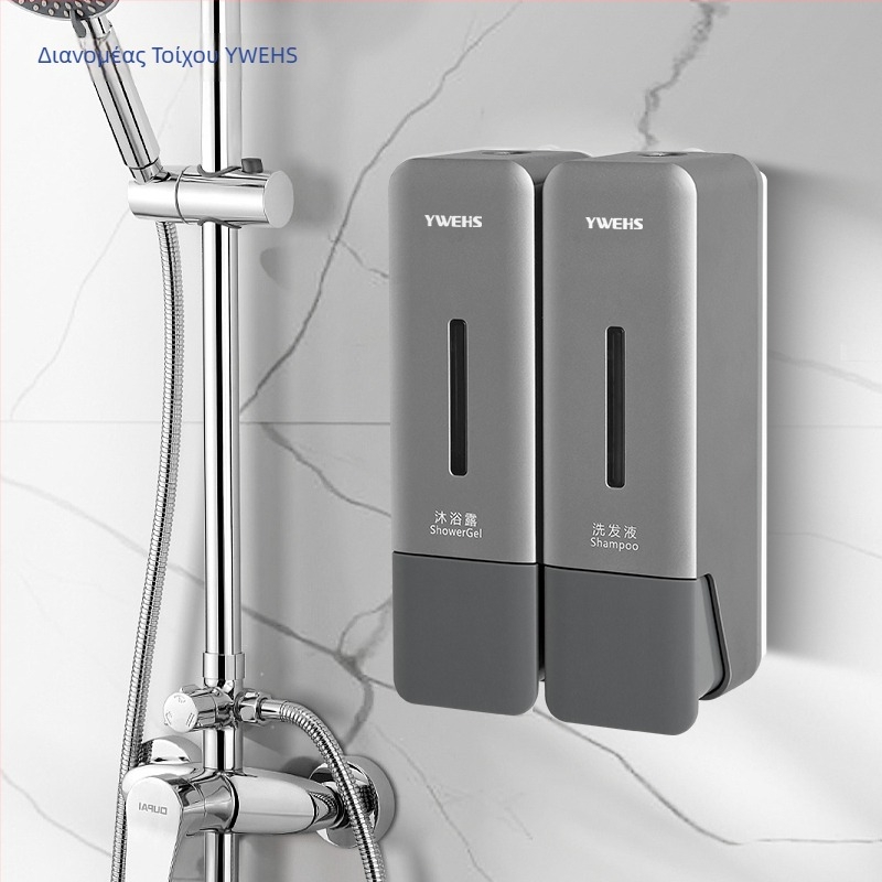 Τοίχο-μονταριστός δοσομετρητής χωρίς τρύπες για σαμπουάν, αφρόλουτρο, υγρό πλυσίματος πιάτων και αντισηπτικό χεριών — CE πιστοποιημένο