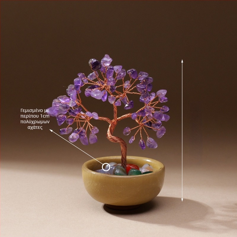 Κρυστάλλινο Δέντρο με Μοντέρνο Μινιμαλιστικό Σχεδιασμό και Βάση για Φλιτζάνι Τσαγιού