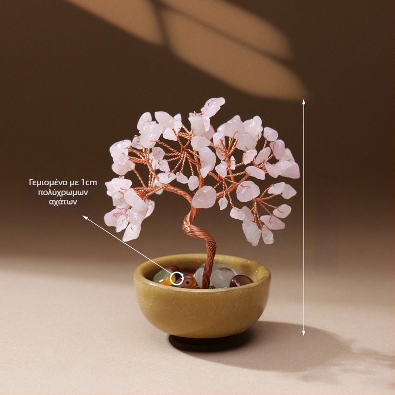 Κρυστάλλινο Δέντρο με Μοντέρνο Μινιμαλιστικό Σχεδιασμό και Βάση για Φλιτζάνι Τσαγιού