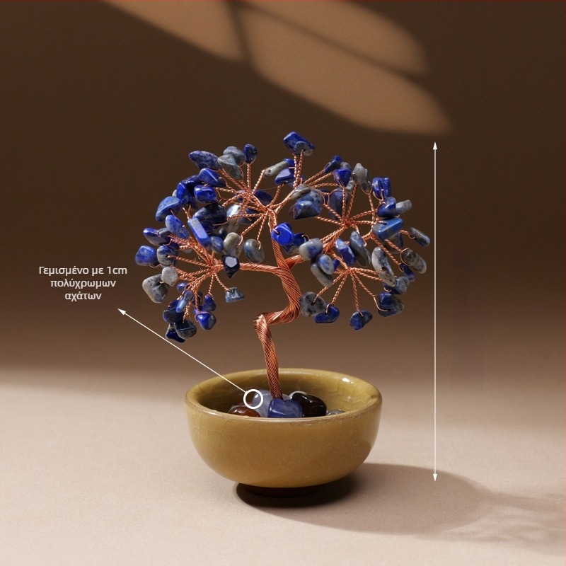 Κρυστάλλινο Δέντρο με Μοντέρνο Μινιμαλιστικό Σχεδιασμό και Βάση για Φλιτζάνι Τσαγιού