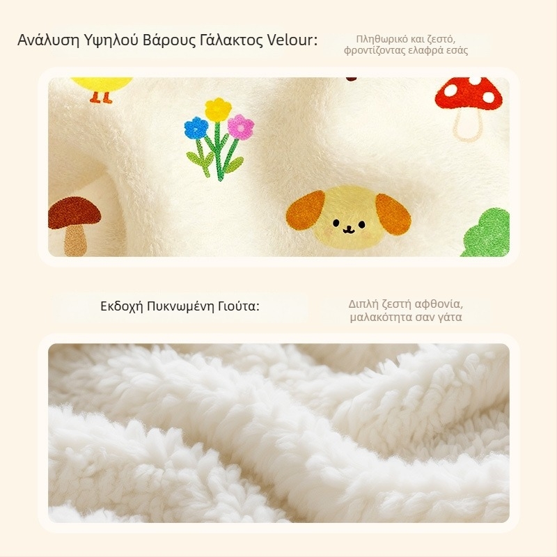 Διπλού στρώματος κουβέρτα από βελούδο γάλακτος και μαλλί αρνιού, με ρίγες, 300–499 g, κατάλληλη για όλες τις εποχές