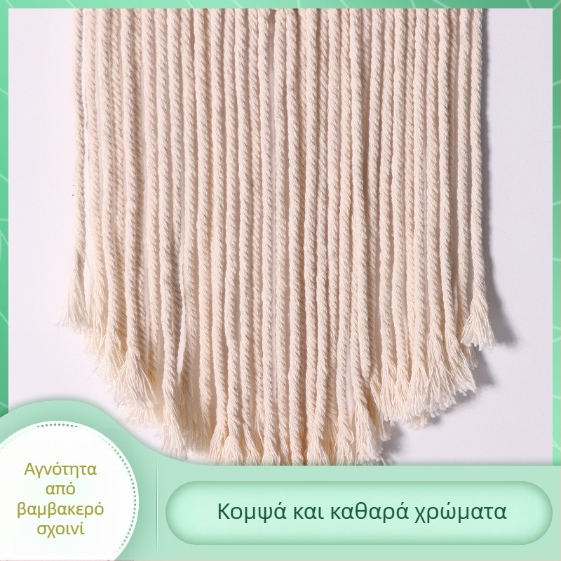 Ταπετσαρία τοίχου κρεμαστή, χειροποίητη υφαντή από βαμβακερό νήμα, ορθογώνιο σχήμα, φλοράλ μοτίβο