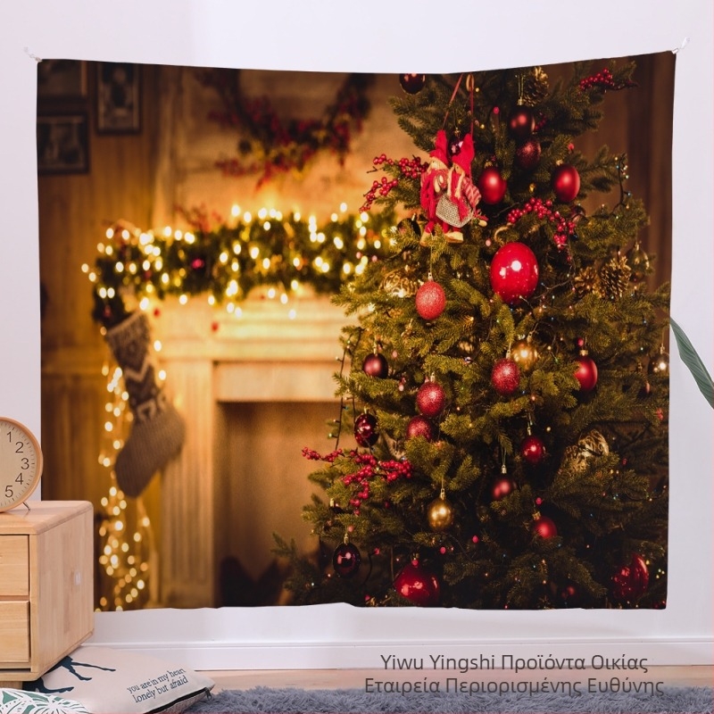 Ταπετσαρία χριστουγεννιάτικης σειράς, 100% πολυεστέρας, υφαντή με μηχανή, ορθογώνια, μοντέρνα απλότητα