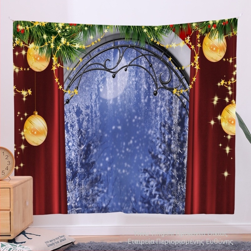 Ταπετσαρία χριστουγεννιάτικης σειράς, 100% πολυεστέρας, υφαντή με μηχανή, ορθογώνια, μοντέρνα απλότητα