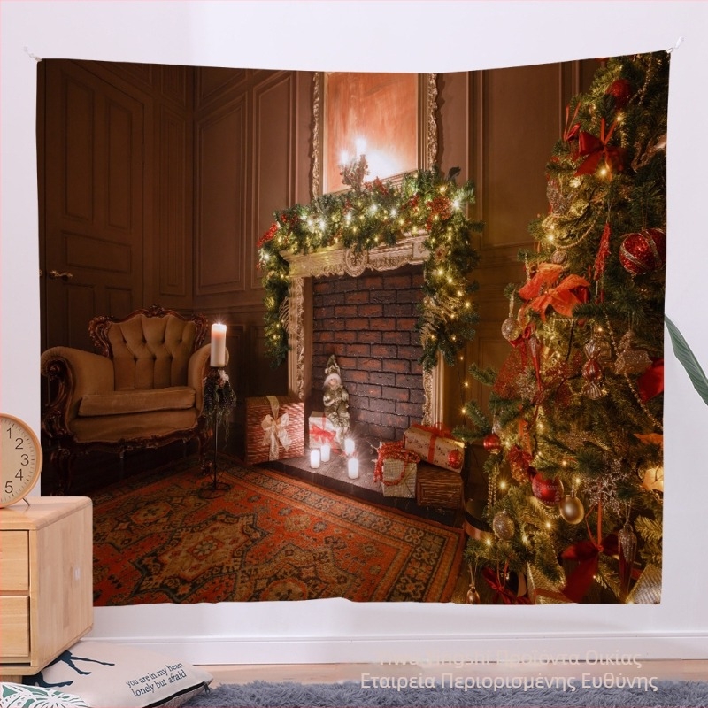 Ταπετσαρία χριστουγεννιάτικης σειράς, 100% πολυεστέρας, υφαντή με μηχανή, ορθογώνια, μοντέρνα απλότητα