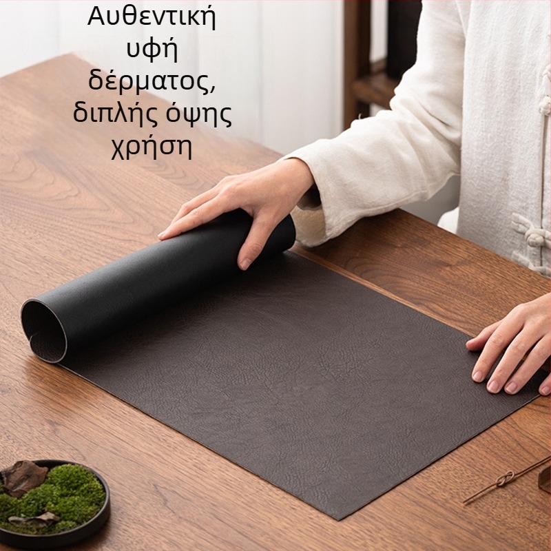 Δερμάτινο αδιάβροχο πατάκι για τσάι, στυλ Zen-Chinoiserie, με μείγμα πολυεστέρα, προσαρμόσιμο