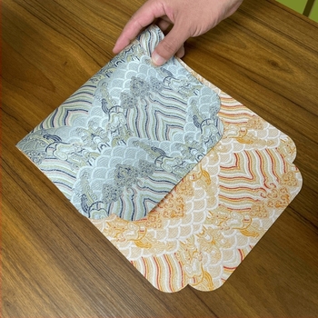 Πατάκι τσαγιού από σατέν με διακοσμητικές λεπτομέρειες μποκράτ, βάση από πολυεστερική ίνα, Νέος Κινέζικος Στυλ, για μελέτη γραφείου