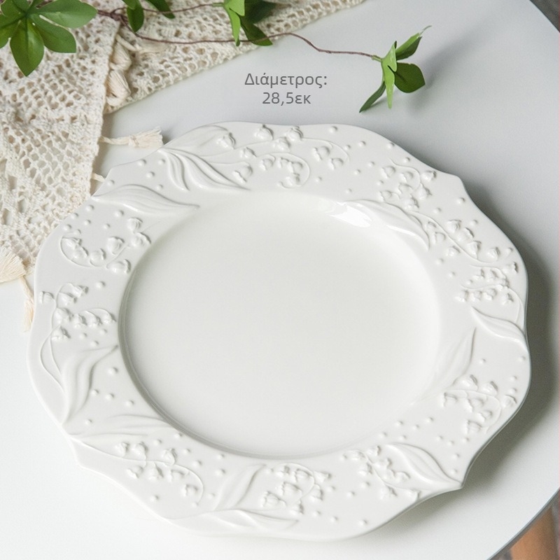 Πορσελάνινο στρογγυλό βαθύ πιάτο, σε σκανδιναβικού στυλ, κατάλληλο για φούρνο μικροκυμάτων