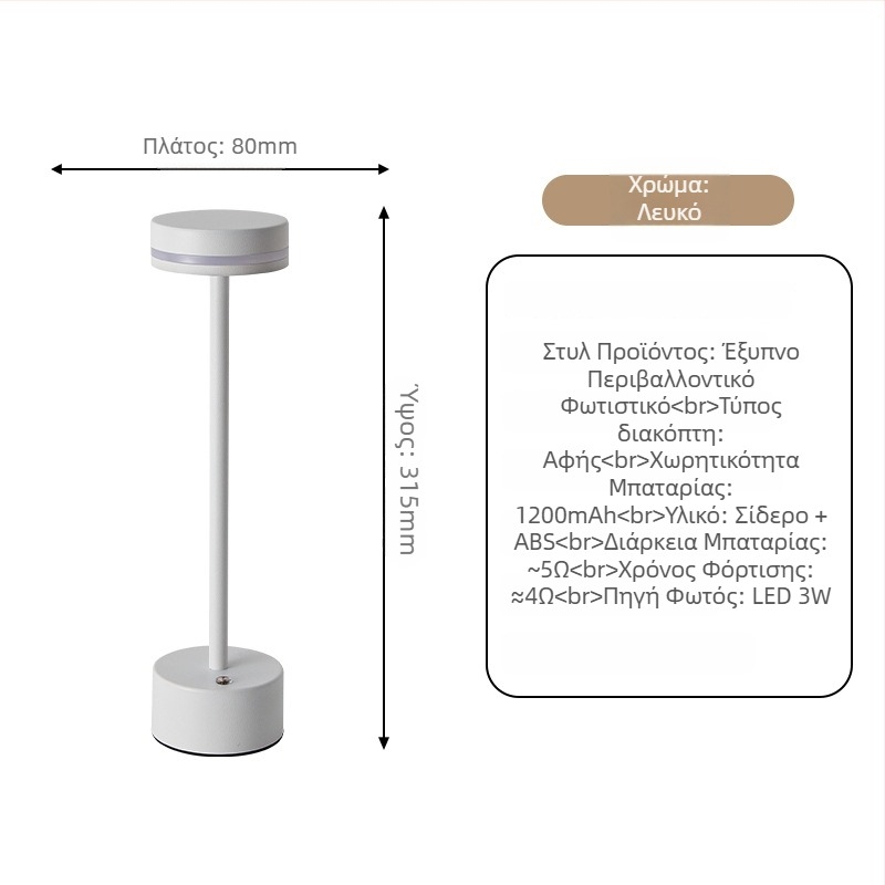 Λαμπτήρας γραφείου σε σχήμα Ι, μεταλλικό σώμα, μοντέρνος μινιμαλιστικός σχεδιασμός, μοντέλο JK-TD51, τάση ≤36V, νυχτερινό φως, φως περιβάλλοντος, προστασία ματιών