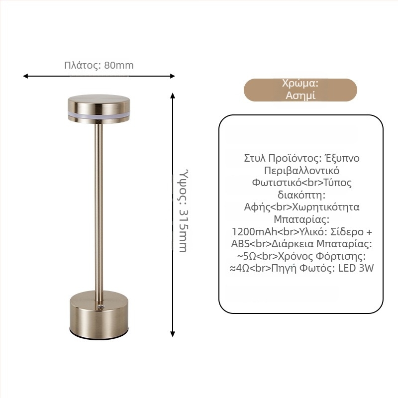 Λαμπτήρας γραφείου σε σχήμα Ι, μεταλλικό σώμα, μοντέρνος μινιμαλιστικός σχεδιασμός, μοντέλο JK-TD51, τάση ≤36V, νυχτερινό φως, φως περιβάλλοντος, προστασία ματιών
