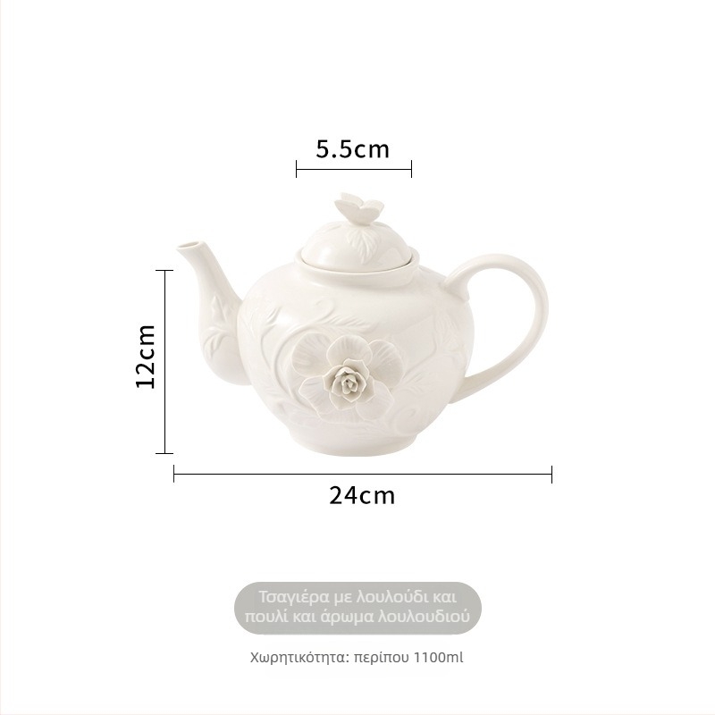 Σετ φλιτζάνι καφέ με πιατάκι — ανάγλυφο φλοράλ σχέδιο, ρετρό στυλ, ελαφριά πολυτέλεια ρετρό, συσκευασία σε χαρτοκιβώτιο, κυκλοφόρησε το 2023.