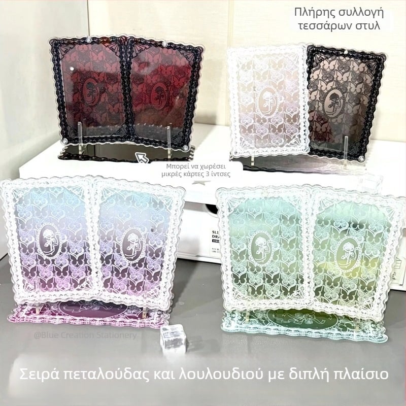 Ακρυλική επιτραπέζια κορνίζα Polaroid με πεταλούδες και λουλούδια, πάχος 0,5 cm