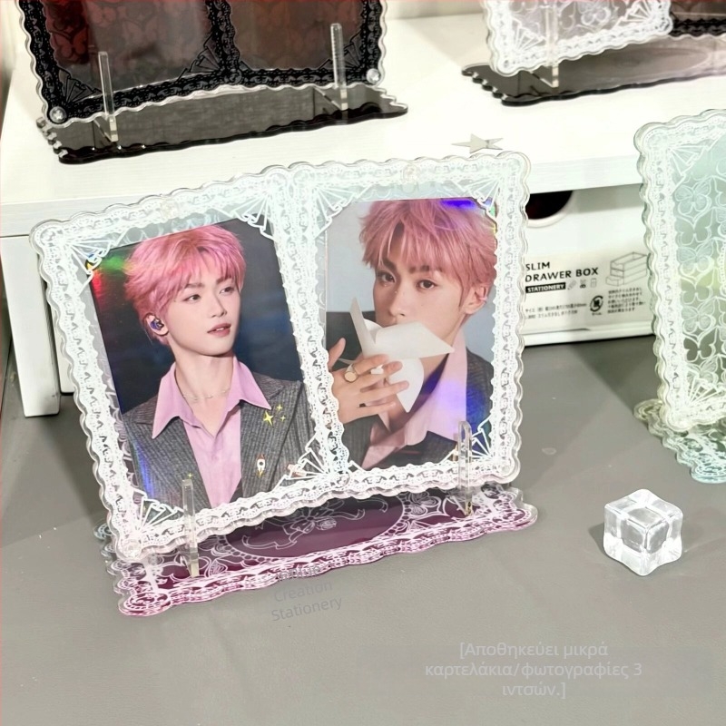 Ακρυλική επιτραπέζια κορνίζα Polaroid με πεταλούδες και λουλούδια, πάχος 0,5 cm