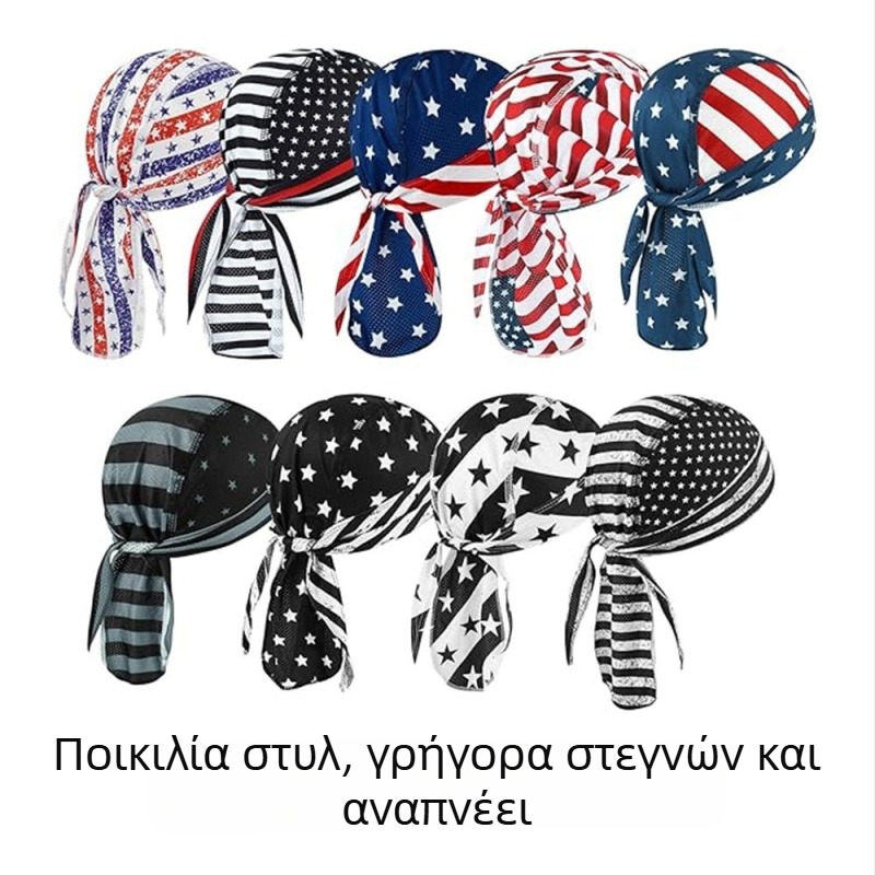 Εξωτερικό αθλητικό φουλάρι κεφαλής με προστασία από τον ήλιο, γρήγορο στέγνωμα, απορρόφηση ιδρώτα, διαπνοή, στυλ καπέλου πειρατή για το τρέξιμο και την ποδηλασία