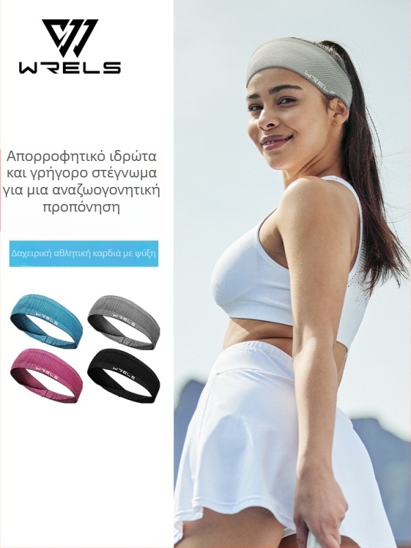 WRELS Καλοκαιρινή δροσερή κορδέλα για το κεφάλι, απορροφά τον ιδρώτα, πολυεστέρας, καρό σχέδιο, unisex