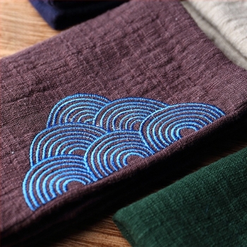 Rongshantang κεντημένη πετσέτα τσαγιού από βαμβάκι και λινό, παχυσμένη και απορροφητική, ιαπωνικού στυλ