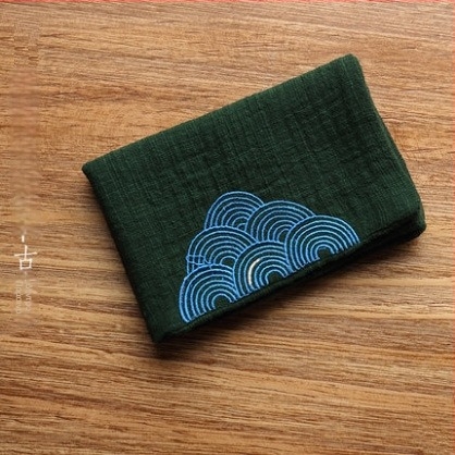 Rongshantang κεντημένη πετσέτα τσαγιού από βαμβάκι και λινό, παχυσμένη και απορροφητική, ιαπωνικού στυλ