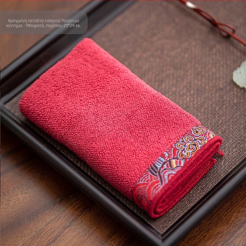 Πετσέτα τσαγιού από βαμβάκι και λινό, παχιά απορροφητική, κεντημένη, 200 g, σετ 30