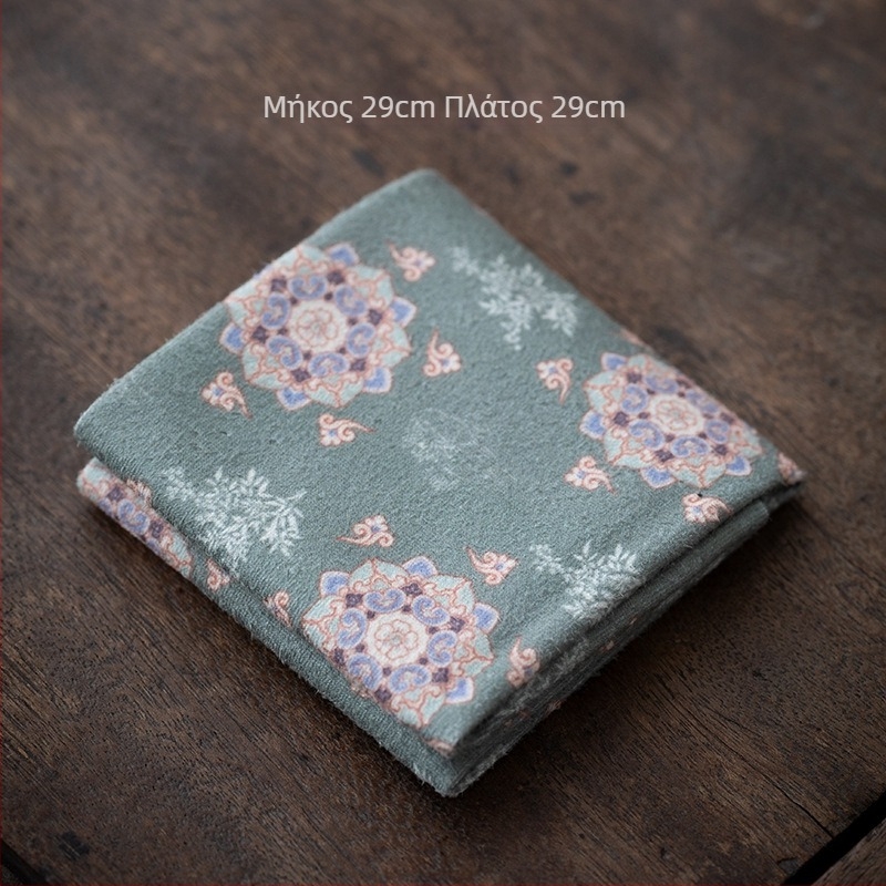 Benlong Gold Βελούδινο Εκτυπωμένο Διπλής Όψεως Απορροφητικό Πανί Για Τσάι | Ρετρό Εκτύπωση, Μαλακό Βαμβάκι, Τσάι Ματ | Νέος Κινέζικος Στυλ