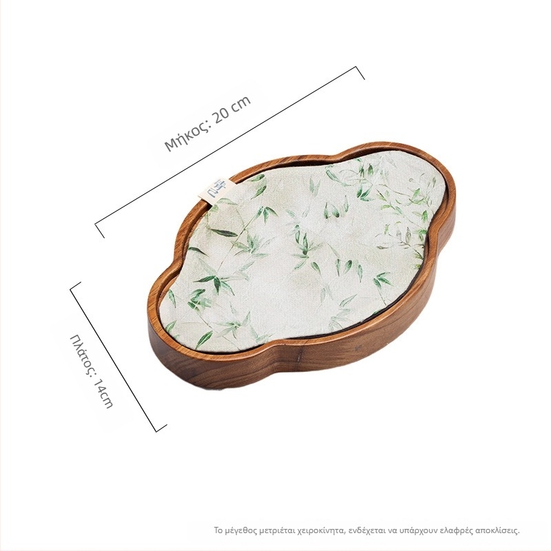 Moji χειροποίητο σετ τσαγιού από ξύλο καρυδιάς – ξύλινος δίσκος για τσάι με πατάκι τσαγιού και πατάκια φλυτζανιών, γυαλισμένη επιφάνεια, στυλ ελαφριάς πολυτέλειας, προσαρμογή