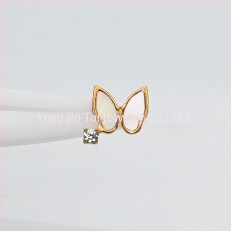 Σκουλαρίκια σε σχήμα φιόγκα, από τιτάνιο ASTM F-136 implant-grade, διαμαντικής κοπής, Titanium Brocade, σειρά Princess