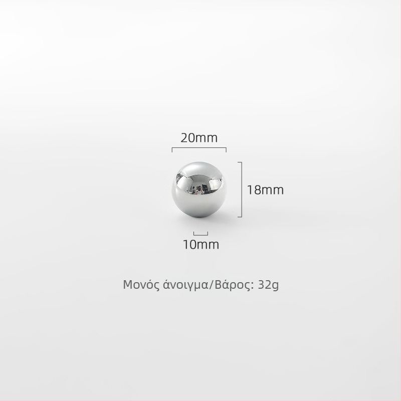 Ορείχαλκινή λαβή ντουλάπας, στρογγυλή, με μία τρύπα, χρωμιωμένη επίστρωση