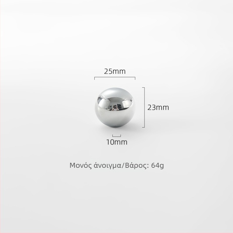 Ορείχαλκινή λαβή ντουλάπας, στρογγυλή, με μία τρύπα, χρωμιωμένη επίστρωση