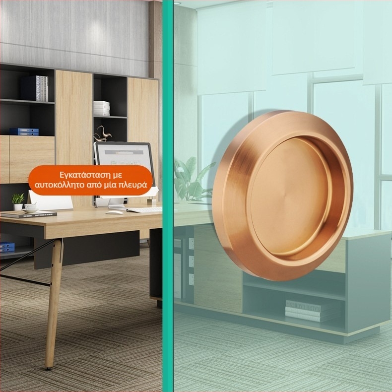 Κυκλική λαβή πόρτας από ανοξείδωτο χάλυβα για γυάλινες πόρτες μπάνιου/ντους, μοντέρνος μινιμαλιστικός σχεδιασμός, φινιρίσματα: ματ, γυαλιστερό ή ηλεκτροπλατιωμένο