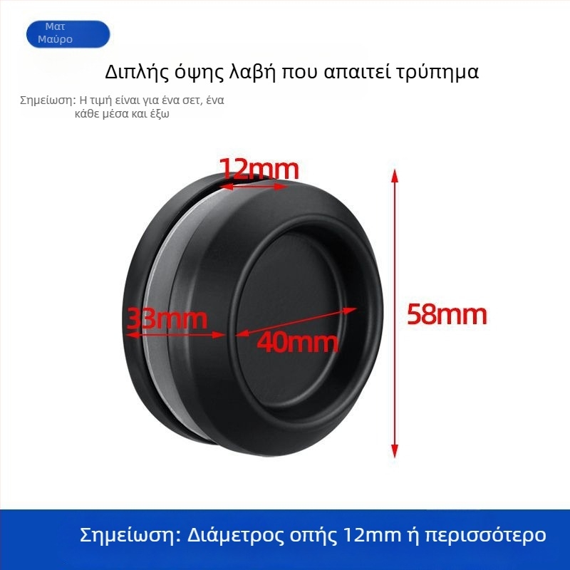 Κυκλική λαβή πόρτας από ανοξείδωτο χάλυβα για γυάλινες πόρτες μπάνιου/ντους, μοντέρνος μινιμαλιστικός σχεδιασμός, φινιρίσματα: ματ, γυαλιστερό ή ηλεκτροπλατιωμένο