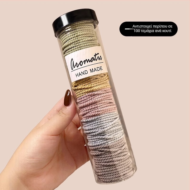 Αξεσουάρ μαλλιών για υψηλή αλογοουρά - στρογγυλό λαστιχάκι μαλλιών, κορεατικό στυλ, χειροποίητο, μικτά υλικά