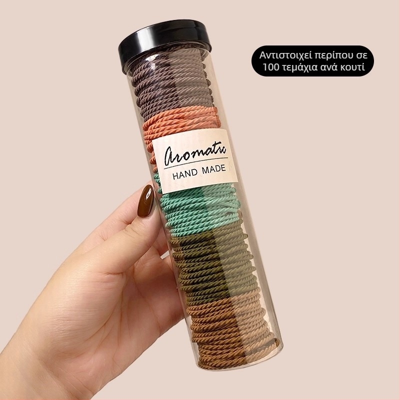 Αξεσουάρ μαλλιών για υψηλή αλογοουρά - στρογγυλό λαστιχάκι μαλλιών, κορεατικό στυλ, χειροποίητο, μικτά υλικά