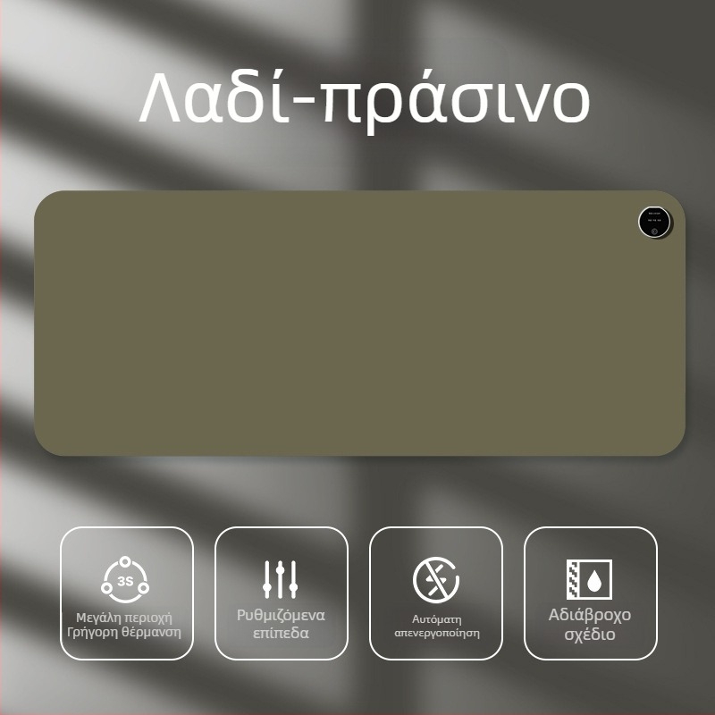 Μεγάλη θερμαινόμενη επιφάνεια για ποντίκι με σχέδιο καρτούν, ρυθμιζόμενη θερμοκρασία, αλουμινένιο σύστημα απαγωγής θερμότητας, δερμάτινη επιφάνεια