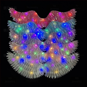 Φωτιζόμενα Αγγελικά Φτερά – Πέπλο από Πολυεστέρα για Μικρή Νεράιδα