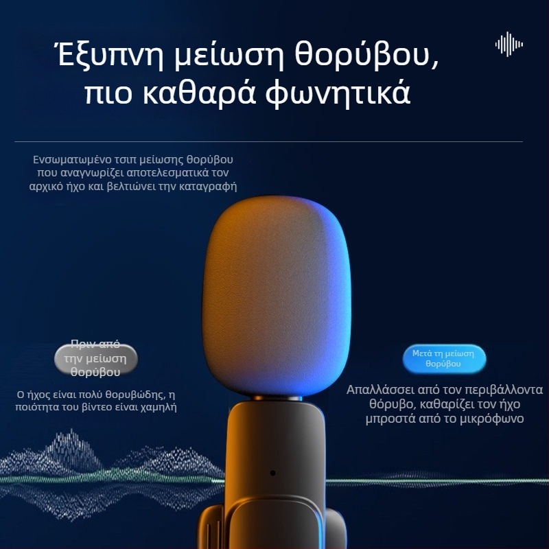 Ενσύρματο μικρόφωνο λαβαλιέρ με χωρητική κάψουλα, SNR ≥ 60 dB, χωρίς εσωτερική μπαταρία
