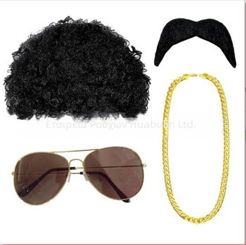 περούκα-ρεκβιζίτ για disco cosplay, πάρτι 70s, πλαστικό, ημιχειροποίητο/ημιμηχανοποιημένο