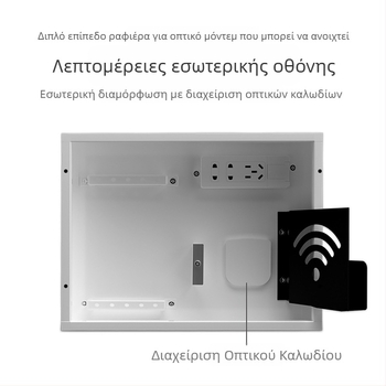 Κρυφή θήκη χαμηλής τάσης με μονάδα πολυμέσων για οικιακή οπτική ίνα, εσωτερική χρήση. Μάρκα Minaem/Monsan. Κέλυφος και κάλυμμα ABS.