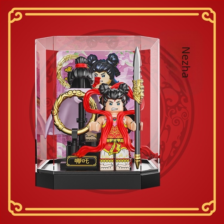Μίνι φιγούρα κατασκευαστικό σετ Monkey King και Guanyin, ABS πλαστικό, έως 38 τεμάχια, κατάλληλο για ηλικίες 7–14