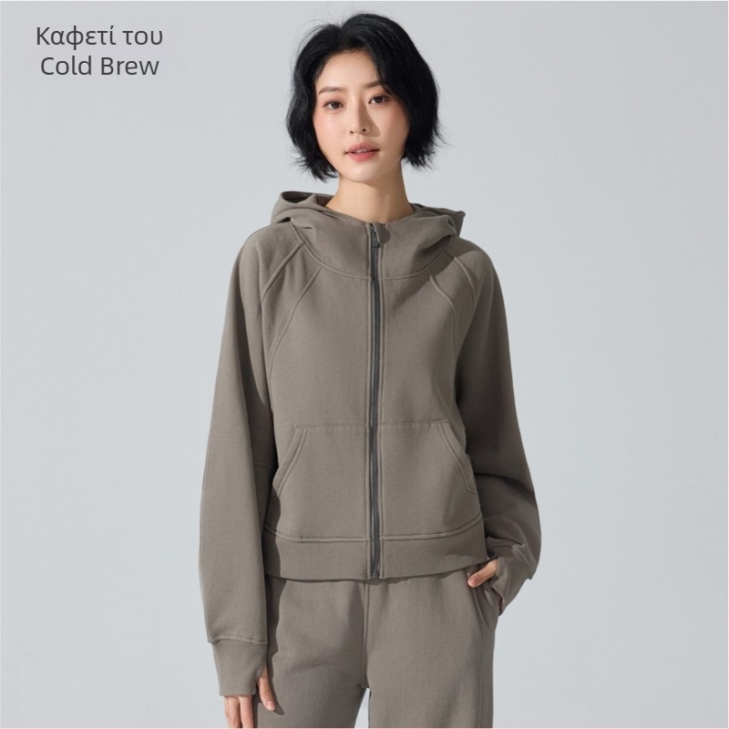 Γυναικείο φούτερ με φερμουάρ και κουκούλα, φαρδιά γραμμή, μήκος μέχρι τη μέση, βαμβακο-πολυεστερική ανάμιξη, διατηρεί τη θερμότητα