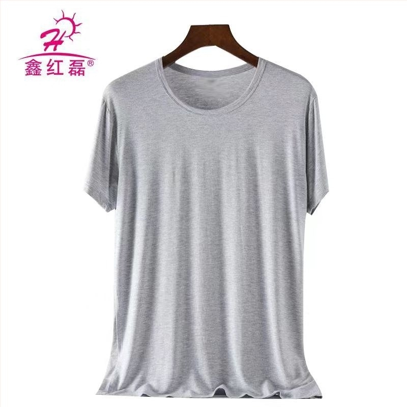 Ανδρικό κοντομάνικο T-shirt από Modal, εφαρμοστό, με στρογγυλή λαιμόκοψη, ultra-λεπτό, υψηλή ελαστικότητα, σε μεγέθη plus
