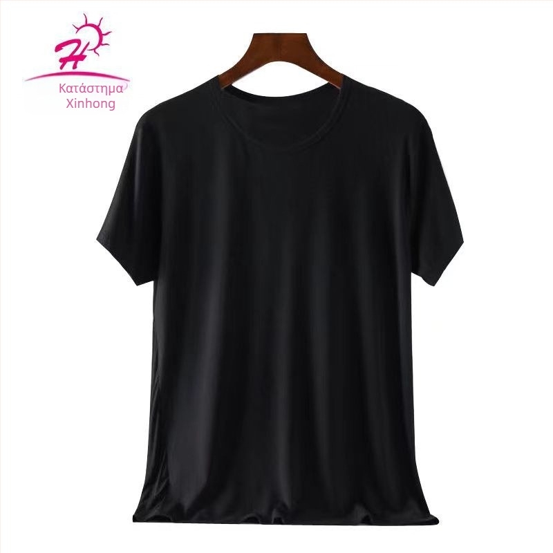 Ανδρικό κοντομάνικο T-shirt από Modal, εφαρμοστό, με στρογγυλή λαιμόκοψη, ultra-λεπτό, υψηλή ελαστικότητα, σε μεγέθη plus