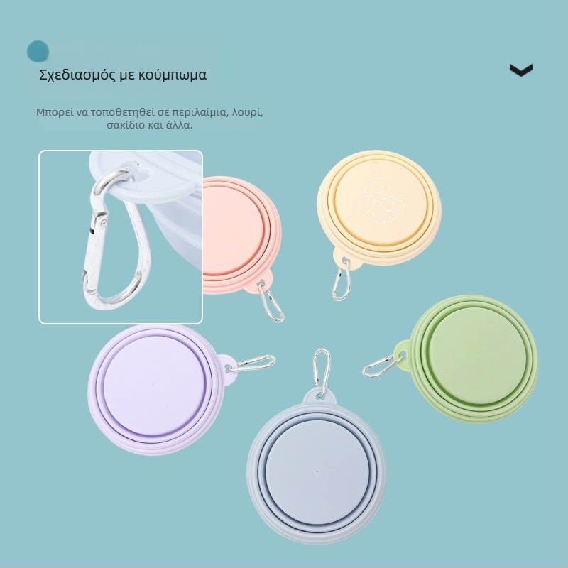 Pioneer Διπλούμενο μπολ σκύλου από σιλικόνη με κλείδωμα – Φορητό μπολ τροφής κατοικίδιων, κουτί 200 τεμάχια, μη εισαγόμενο