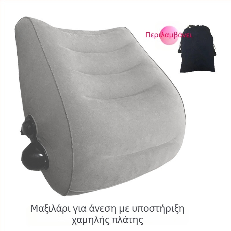 Φουσκωτό μαξιλάρι οσφυϊκής στήριξης με επιφάνεια PVC φλοκ, μοντέλο MF1025, προσαρμόσιμο, βάρος 0.19 kg