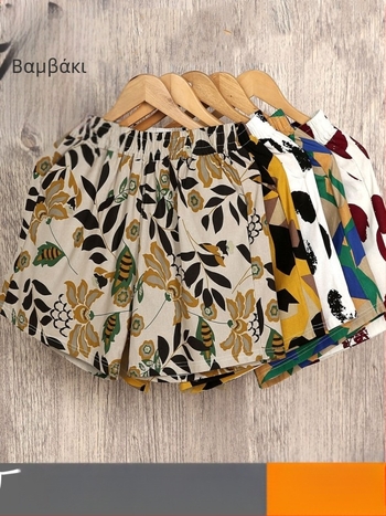 Γυναικείες κοντές παντελόνες από βαμβάκι και λινό, με ψηλή μέση, λεπτή υφή, ρετρό στυλ.