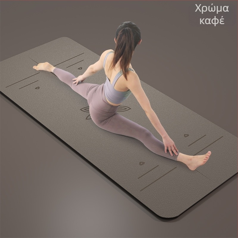 PU γιόγκα χαλάκι με ίνες καρύδας, 185 x 68 x 0,5 cm, αντιολισθητικό, γεωμετρικό μοτίβο