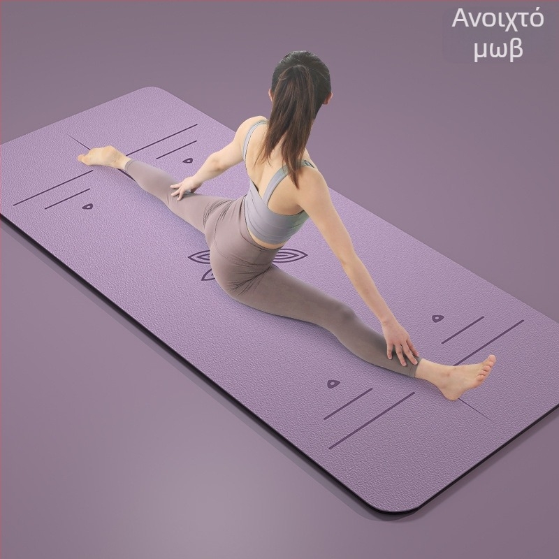 PU γιόγκα χαλάκι με ίνες καρύδας, 185 x 68 x 0,5 cm, αντιολισθητικό, γεωμετρικό μοτίβο