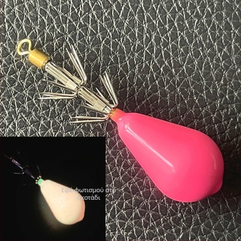 Άγκιστρο καλαμαριού για αλιεία – βιομιμητικό ομοίωμα καλαμαριού, φωτεινό, διπλού επιπέδου σχεδιασμός με 10 αγκίδες, μολύβδινο κρεμαστό (Μάρκα: GYFISHING)