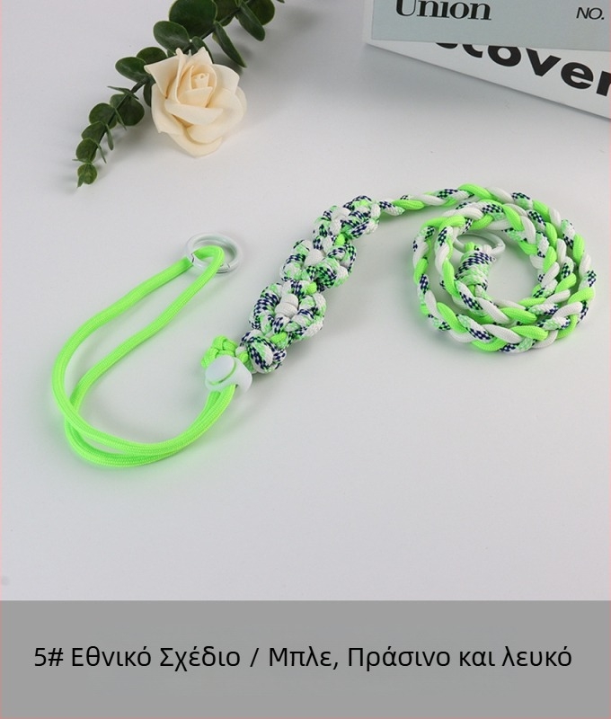 Κορδόνι κινητού με υφασμένο μοτίβο λουλουδιών, ρυθμιζόμενο, unisex, χειροποίητο, πολυεστέρας, πλαστικό κούμπωμα, Jing Orange