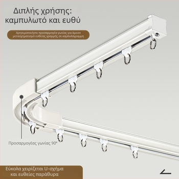 Αλουμινίου κράμα κουρτινό προφίλ με διπλή τροχιά, αθόρυτο κύλισμα, επάνω τοποθέτηση