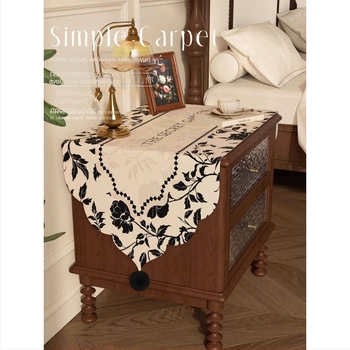 Κάλυμμα κομοδίνου και άκρου κρεβατιού, αντίκα σε ποιμενικό στυλ, προστατευτικό διακοσμητικό ύφασμα από σκόνη, πολυεστέρας, κατάλληλο για σαλόνι, υπνοδωμάτιο, γραφείο, παιδικό δωμάτιο