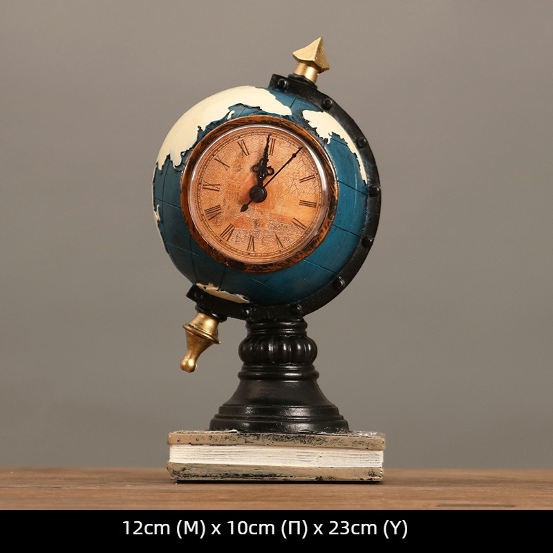 Γεωγραφική σφαίρα από ρητίνη, βαμμένη – ρετρό διακοσμητικό για το σαλόνι